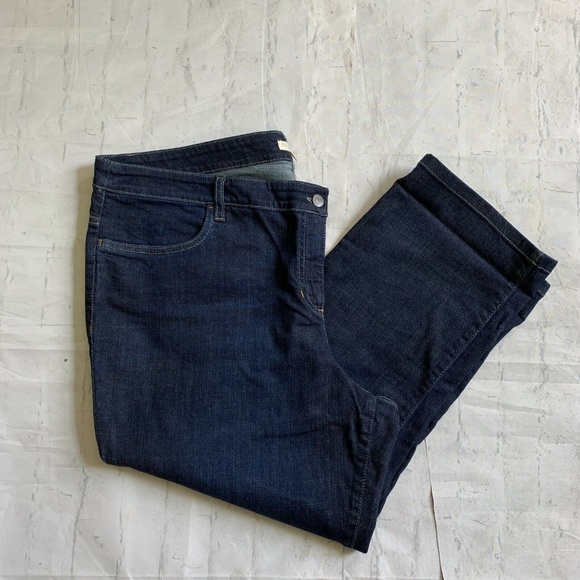 EILEEN FISHER Deep Indigo Stretch Crops Capris - Picture 2 of 7